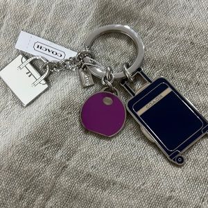Coach Keychain NWT Travel Luggage Suitcases Vacation Silver RARE